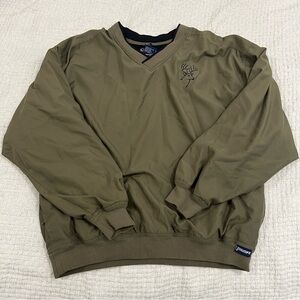 Vintage Y2K Legendary Whitetails Insulated V-Neck Pullover Jacket XL Khaki